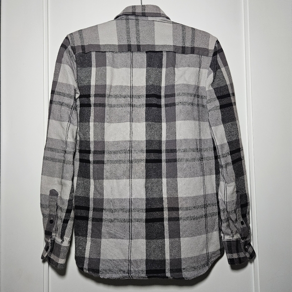 Saturdays Surf NYC Flannel Shirt Men's Gray Plaid Button Down Cotton Sz Medium - Picture 6 of 8